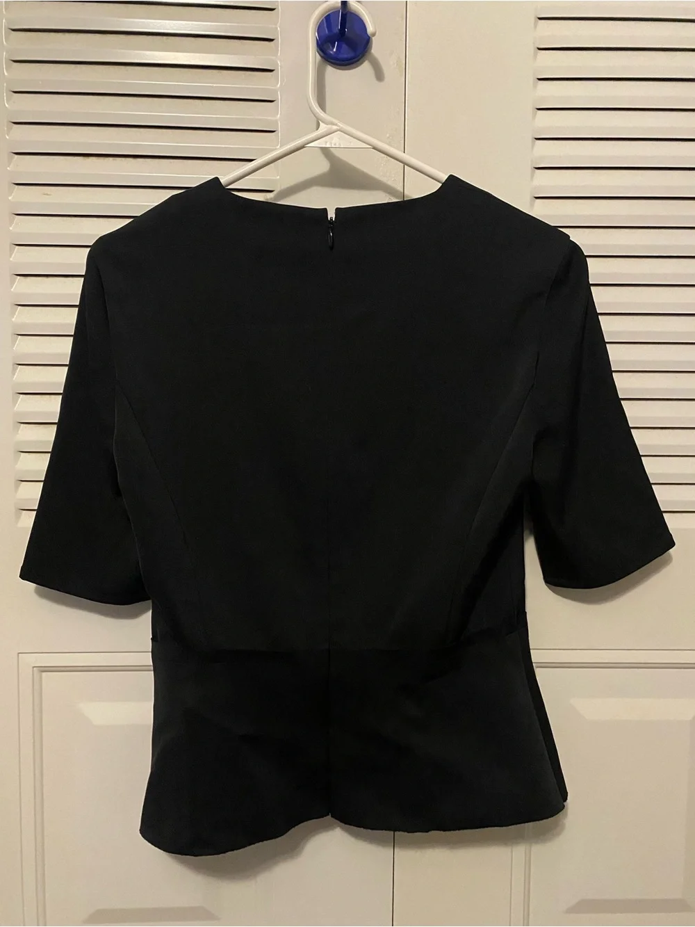 J Brand Black Short Sleeve Peplum Top (XS) - Picture 2 of 2